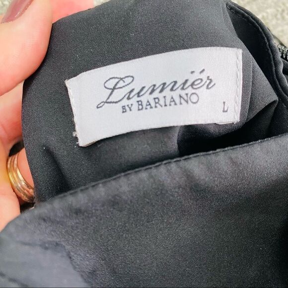 Lumier by Bariano black long ruffle dress size large - Picture 8 of 9